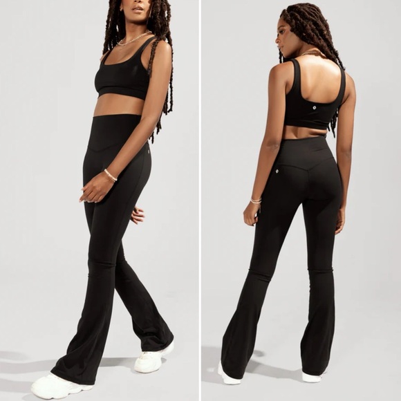 Popflex Supersculpt Flare Pant Small Black 29" Activewear Workout Gym Training - Picture 4 of 12